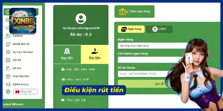 Rút tiền XIN88 chỉ được xử lý khi đủ điều kiện